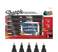 Sharpie Creative Marker Pennarelli Acrilici per Hobby Creativi | Pennarelli a base d'acqua con punta tonda | Toni caldi | Ideali per Fai da Te Decorazioni e Scuola | Set da 5