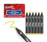 SHARPIE Creative Marker Penne per pittura acrilica | Pennarelli a base d'acqua con punta a proiettile | Penne colorate | Materiale scolastico | Giallo | 6 Pezzi