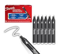 SHARPIE Creative Marker Penne per pittura acrilica | Pennarelli a base d'acqua con punta a proiettile | Penne colorate | Materiale scolastico | Bianco | 6 Pezzi