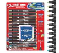 SHARPIE Pennarelli Creativi Vernice Acrilica | Toni della Terra | Pennarelli a Base d’Acqua | Inchiostro Antisbiadimento Scrive su Molte Superfici | Punta Tonda | Colori Assortiti | Confezione da 12
