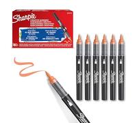 SHARPIE Creative Marker Penne per pittura acrilica | Pennarelli a base d'acqua con punta a pennello | Penne colorate | Materiale scolastico | Arancione | 6 Pezzi