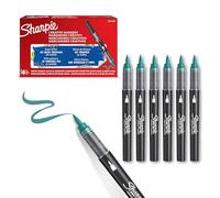 SHARPIE Creative Marker Penne per pittura acrilica | Pennarelli a base d'acqua con punta a pennello | Penne colorate | Materiale scolastico | Verde Smeraldo | 6 Pezzi