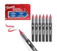 SHARPIE Creative Marker Penne per pittura acrilica | Pennarelli a base d'acqua con punta a pennello | Penne colorate | Materiale scolastico | Rosso | 6 Pezzi
