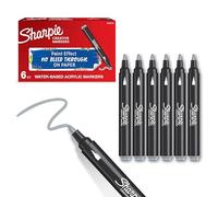 SHARPIE Creative Marker Penne per pittura acrilica | Pennarelli a base d'acqua con punta a proiettile | Penne colorate | Materiale scolastico | Grigio Freddo | 6 Pezzi