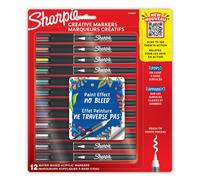 SHARPIE Creative Markers, Kunstmarker mit Pinselspitze, Acrylmarker auf Wasserbasis, Farbmarker-Set, verschiedene Farben, 12 St ck