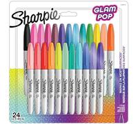 SHARPIE Pennarelli indelebili Glam Pop | Punta fine per dettagli decisi | Colori assortiti | 24 pennarelli