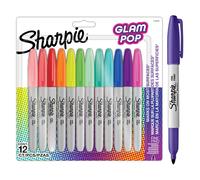 Sharpie Glam Pop Permanent Markers Fine Point for Bold Details Assorted Vibr