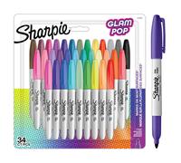 Sharpie Glam Pop Permanent Markers Fine Point for Bold Details Assorted Vibr
