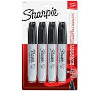 Sharpie Marker, Chisel Tip, 4/PK, Black, Sold as 1 Package