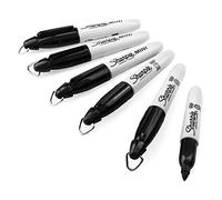 Sharpie - Mini pennarello indelebile, punta fine, colore: nero, confezione da 6