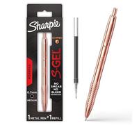 Sharpie Penna gel S-Gel, corpo in metallo rame, punta media (0,7 mm), inchiostro nero, include 1 penna e 1 ricarica di inchiostro aggiuntiva