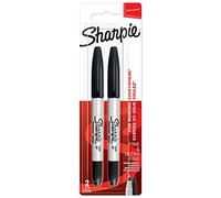 SHARPIE Pennarelli indelebili a doppia punta, punta fine e ultra fine, nero, confezione da 2