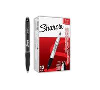 Sharpie Pennarelli indelebili a doppia punta, punta fine e ultra fine, S-Gel nero, punta media (0,7 mm), 12 pennarelli + 1 penna S-Gel