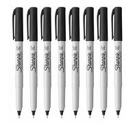 Sharpie Pennarelli indelebili a punta ultra fine, inchiostro nero, confezione da 8