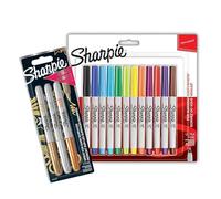 SHARPIE Pennarelli indelebili a punta ultra fine, metallizzati, punta fine, 12 + 3 pezzi