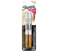 Sharpie Pennarelli indelebili metallici, punta fine 2-Count Gold