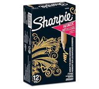 Sharpie Marcatore permanente 1891062 F – metallico oro – punta fine, confezione da 12