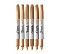 Sharpie Pennarelli indelebili metallizzati, punta fine, bronzo, confezione da 6