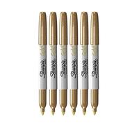 Sharpie Pennarelli indelebili metallizzati, punta fine, oro, confezione da 6