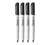 Sharpie Pennarelli Indelebili per Plastica, Marcatori a Punta Ultra Fine, Inchiostro Nero, Confezione da 4