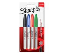 Sharpie Pennarelli indelebili | punta fine | colori classici assortiti | confezione da 4