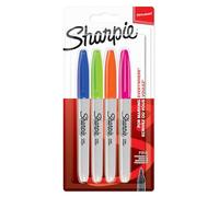 Sharpie Pennarelli Indelebili, Punta Fine, Confezione da 4, Colori Divertenti Assortiti
