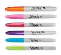 Sharpie Pennarelli indelebili, punta fine, colori vivaci, 6 pennarelli