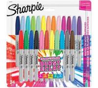 SHARPIE Pennarelli Indelebili, Punta Fine, Colour Burst e Colori Originali Assortiti, Confezione da 24