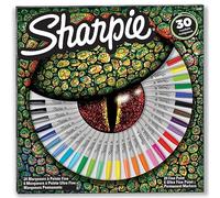 Sharpie Pennarelli Indelebili, Punta Fine e Ultra Fine, Confezione da 30, Occhio di Lucertola