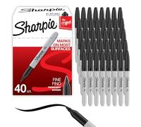 Sharpie Pennarelli indelebili | Punta fine per dettagli in grassetto | Inchiostro nero | 40 pennarelli