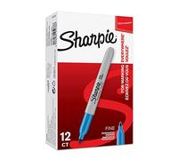 Sharpie Pennarelli Indelebili, Punta Fine, Scatola da 12, Blu Brillante