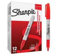 SHARPIE Pennarelli Indelebili, Punta Fine, Scatola da 12, Rosso