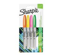 Sharpie pennarelli indelebili, punta fine Senza pacchetto Confezione da 4 Assorted Neon Colours