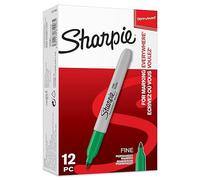 Sharpie Pennarelli indelebili Fine S0810960 Punta tonda 1 mm Verde 12 pezzi