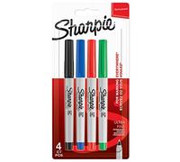 Sharpie 1985879, marcatore Ultra Fine, mix di colori, 4pz, 0.5mm, permanente