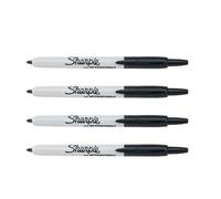 Sharpie Pennarelli indelebili retrattili, punta fine, neri, 4 pezzi
