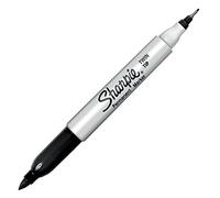 Marcatore Permanente Twin tip doppia punta - una punta fine 1,0mm - una punta extra fine 0,5mm - nero - Sharpie