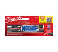 Penne per pittura acrilica. Pennarelli a base d'acqua con punta tonda. Inchiostro senza sbavature. Bianco e nero, 2 pezzi