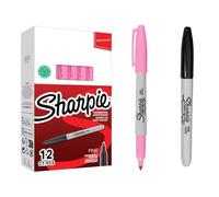 Sharpie Pennarello indelebile a 12 punte (2025035) con 1 nero fine in regalo, asciugatura rapida, impermeabile, resistente allo sbiadimento, per ufficio, scuola, fai da te