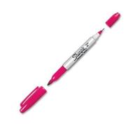 Sharpie Pennarello indelebile a doppia punta, magenta, doppia punta, fine e ultra fine, 1 pezzo, impermeabile e resistente allo sbiadimento