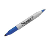 Sharpie Pennarello indelebile a doppia punta, punta fine, blu, confezione da 2 (totale 2 pezzi)