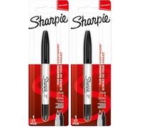 Sharpie Pennarello indelebile a doppia punta | punta fine e ultra fine | nero | 1 pezzo