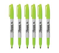 Sharpie Pennarello indelebile a punta fine - verde lime - 6 pezzi - asciugatura rapida, impermeabile, resistente allo sbiadimento - Pennarello multi-superficie per ufficio, scuola, fai da te