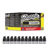 SHARPIE pennarello indelebile con la canna metallica, con punta a scalpello extra large, nero, Scatola da 12