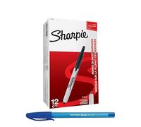 SHARPIE Pennarello indelebile con punta retrattile | fine | nero | 12 pezzi & PaperMate penna regalo