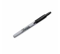 Sharpie Pennarello indelebile a punta Fine con punta retrattile, Nero, Scatola da 12