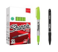 Sharpie Pennarello indelebile fine verde lime, confezione da 12 penne S-Gel da 0,7 mm, inchiostro permanente, impermeabile, scrittura liscia, per ufficio, scuola, etichettatura e pianificazione