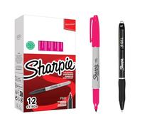 Sharpie Pennarello indelebile magenta - Confezione da 12 penne S-Gel da 0,7 mm, inchiostro permanente, impermeabile, scrittura liscia, per ufficio, scuola, etichettatura e pianificazione