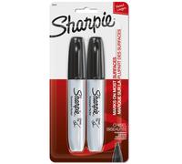 SHARPIE Permanent Markers Chisel Tip Black 2 Count