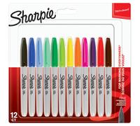 Sharpie Permanent Markers Fine Point Assorted Colours 12 Count fun colours